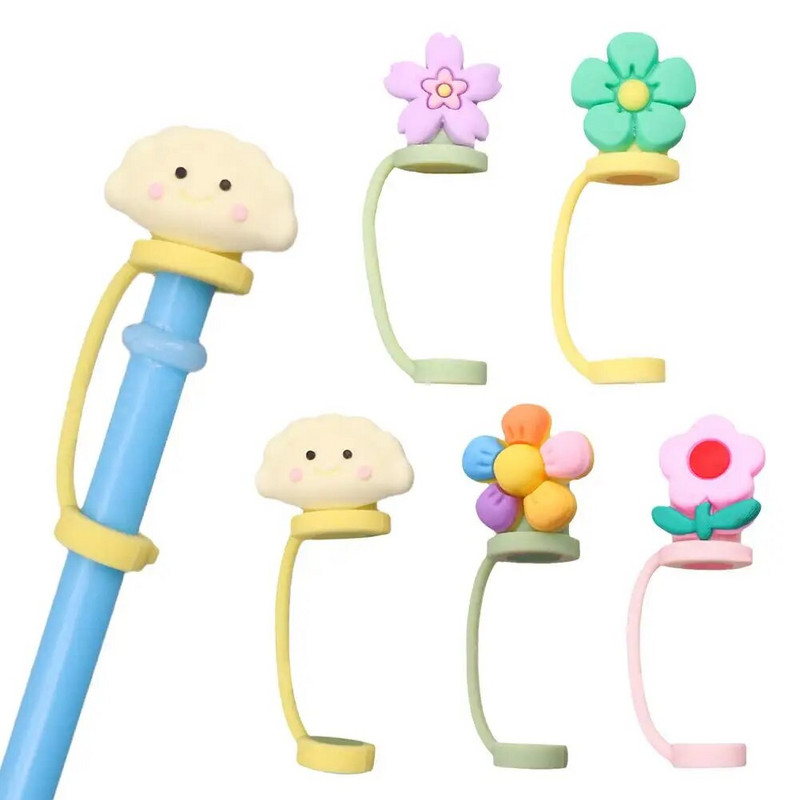 Szilikon szalmatakaró sapka Monkle-tartozékok szalmafedő Újrafelhasználható porálló szalmahegyek Tömítőeszközök Rajzfilm stílusú