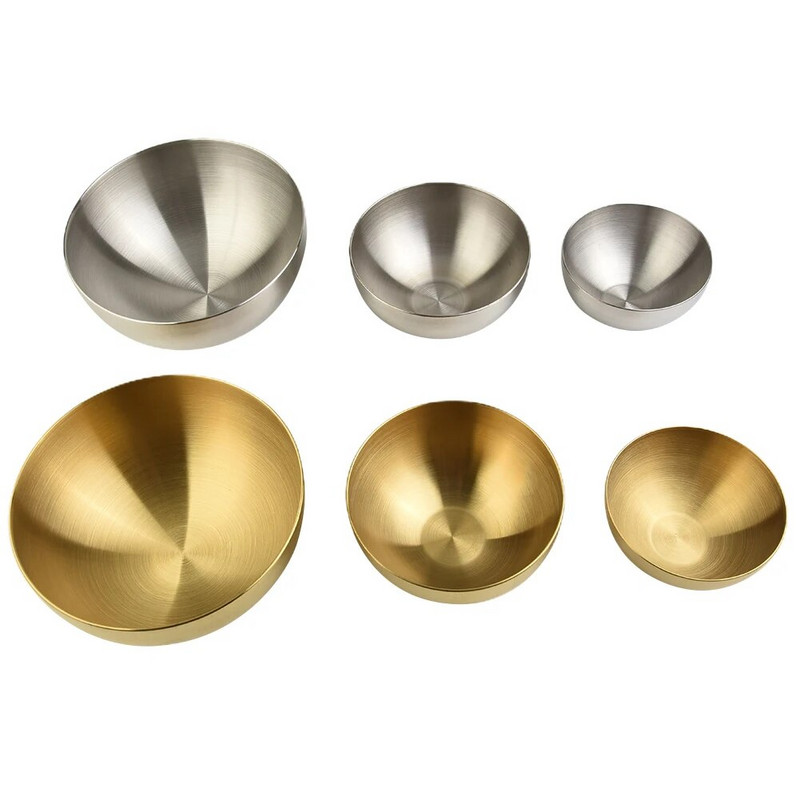 Asztali edények saláta tál rizsleves tartály rozsdamentes acél koreai kimchi tál szósz tartály konyhai főző étkező eszköz