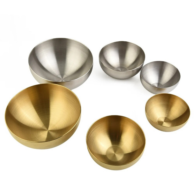 Asztali edények saláta tál rizsleves tartály rozsdamentes acél koreai kimchi tál szósz tartály konyhai főző étkező eszköz