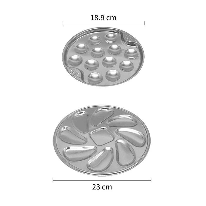 8 rés nagy osztriga multifunkciós tányér rozsdamentes tál francia osztriga kagyló kagyló tenger gyümölcsei tálca otthoni étterem étel