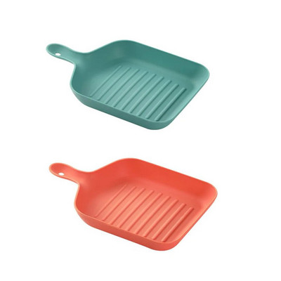 Многофункционална чиния с дръжка Плодови десертни закуски Чинии Хранителна пластмасова тава за съдове за храна Сервизи Кухненски аксесоари