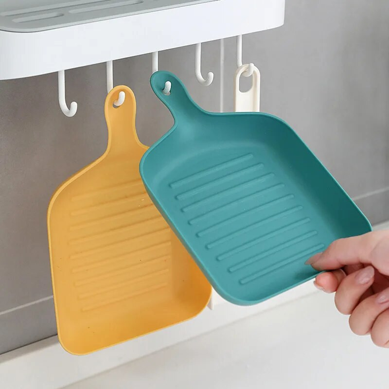 Többfunkciós tányér fogantyúval Gyümölcs Desszert Snack Tányérok Élelmiszer minőségű műanyag ételtálca Evőeszközök Konyhai kiegészítők