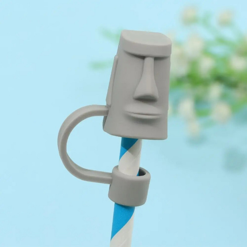 1 db újrafelhasználható kreatív szilikon szívószálas dugó, fröccsenésálló ivópor sapka Szalmahegyek Takaró ivóeszközök Konyhai szerszám csésze tartozékok