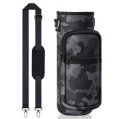 Τσάντα μεταφοράς Crossbody Neoprene Προστατευτικό κάλυμμα για μπουκάλι νερού Ρυθμιζόμενο λουράκι 2 τσέπες που μεταφέρει μανίκι ποτηριού νερού σε εξωτερικό χώρο Ταξίδι