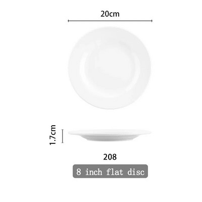 Бял диск Пластмасова имитация на порцеланов съд Меламинов диск Чиния за самообслужване Търговски ястия Бюфетна чиния Меламинова посуда