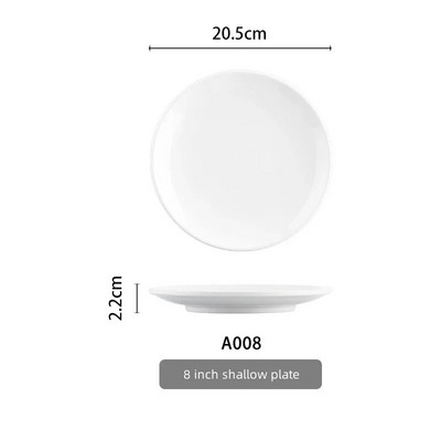 Бял диск Пластмасова имитация на порцеланов съд Меламинов диск Чиния за самообслужване Търговски ястия Бюфетна чиния Меламинова посуда