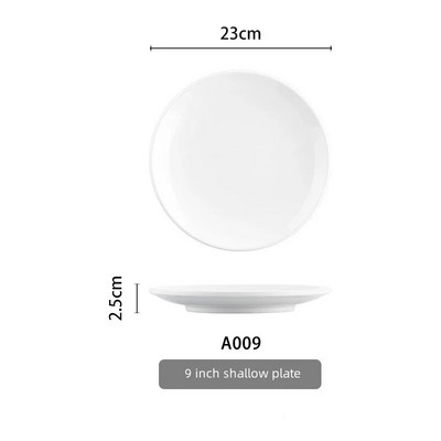 Бял диск Пластмасова имитация на порцеланов съд Меламинов диск Чиния за самообслужване Търговски ястия Бюфетна чиния Меламинова посуда