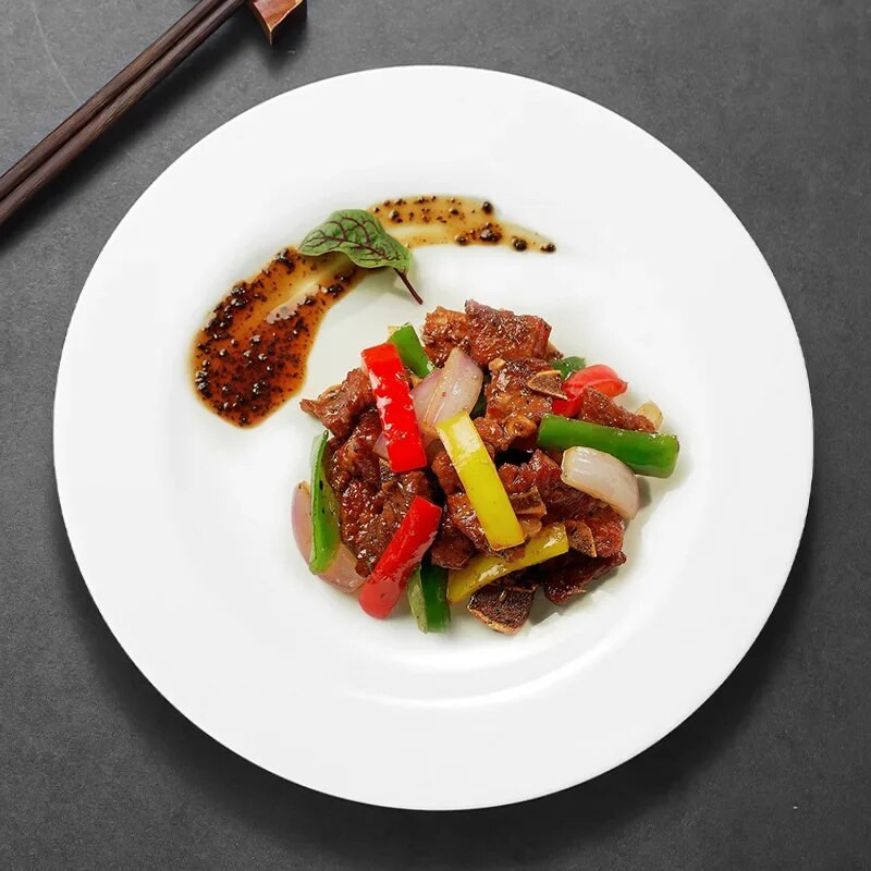 Fehér korong műanyagutánzat porcelán edény Melamin korong Önkiszolgáló tányér Kereskedelmi edények Svédasztalos tányér melamin étkészlet