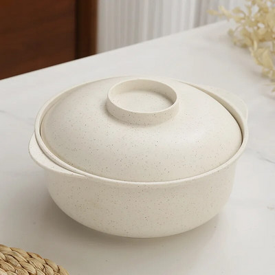 Рамен купа от пшенична слама с капак Посуда от пластмасови влакна Домашен гювеч Купички за бързи юфки Голяма купа за супа Кухненски консумативи