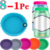 8-1 bucăți Capace de sifon Protector multicolor pentru cutii de băuturi Capace de cutie din silicon Capace pentru sticle de bere Cupă de conserve Capace rezistente la scurgeri