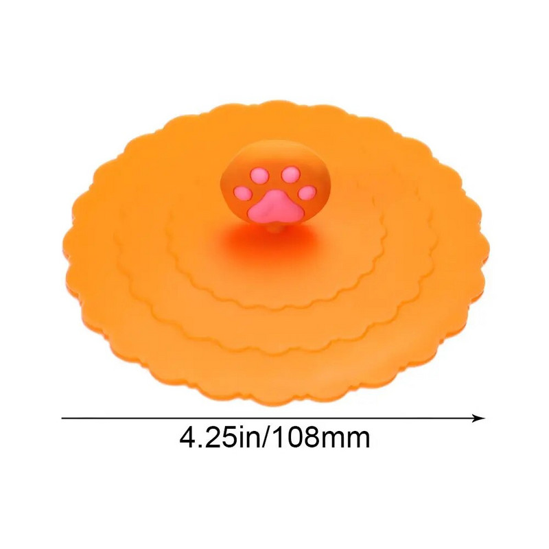 1db átlátszó rajzfilm aranyos szilikon csésze fedő hőálló szivárgásmentes lezárt fedők sapka porálló csésze fedők tea kávé fedők