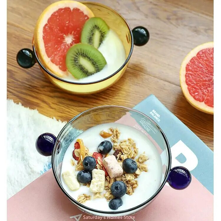 Ólomüveg desszerttál magas boroszilikát tartó 400°-os edénytál Reggeli zabtál Gyümölcssaláta desszerttálak