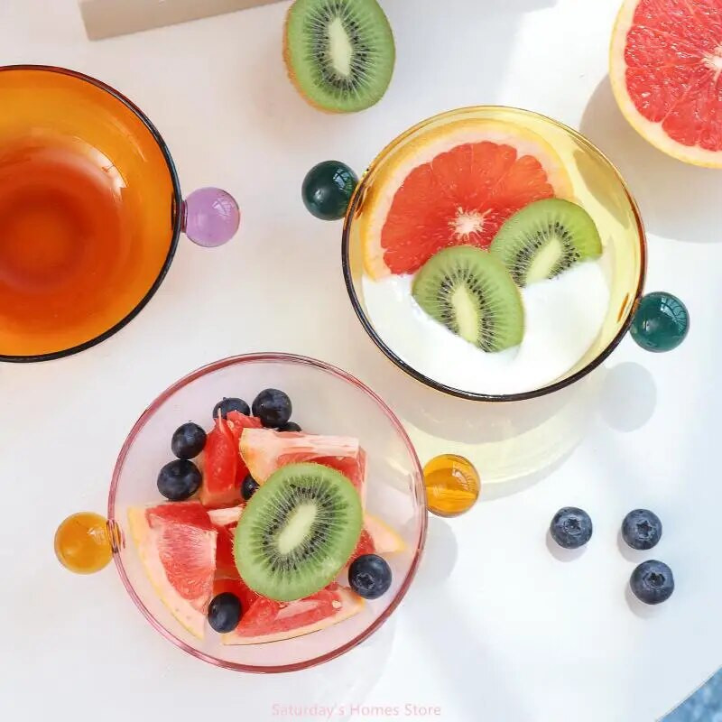 Ólomüveg desszerttál magas boroszilikát tartó 400°-os edénytál Reggeli zabtál Gyümölcssaláta desszerttálak