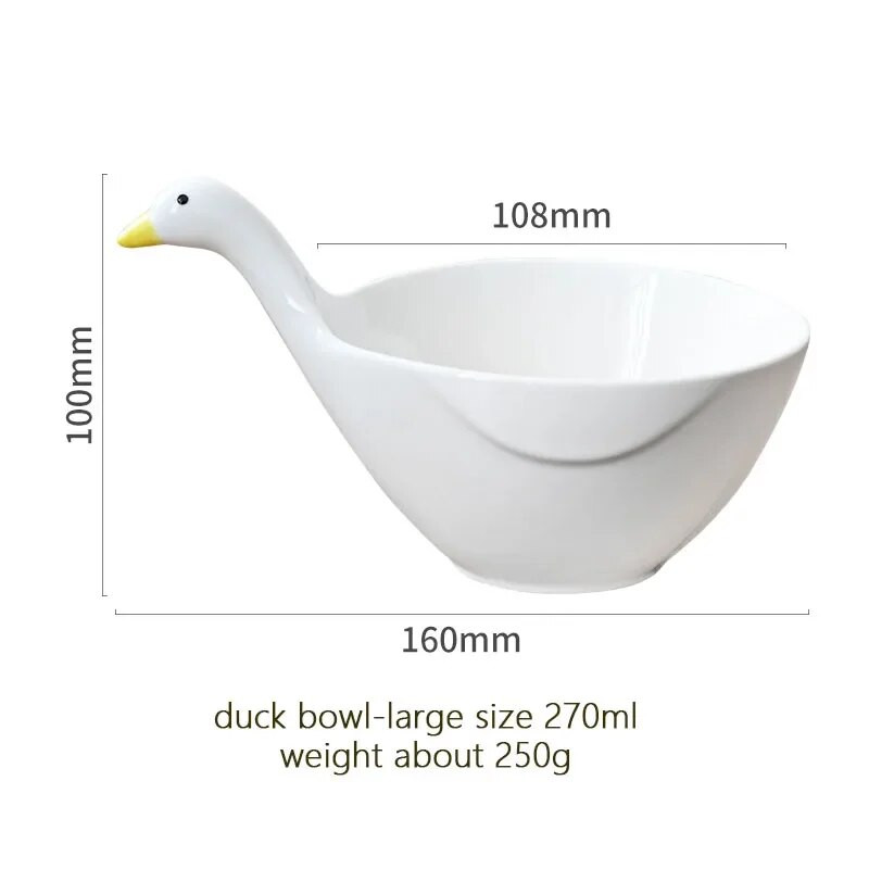 Kerámia aranyos kiskacsa tál kis szószos tál fűszerező tányér uzsonna joghurtos diós desszert saláta rizskeverő tálak gyerekeknek gyerekeknek ajándék