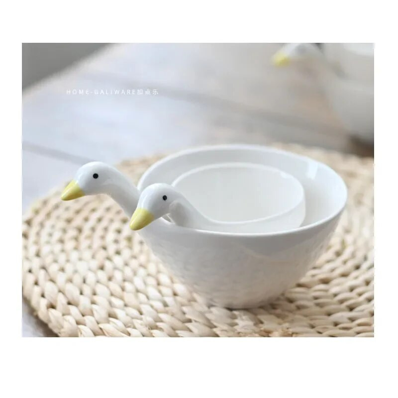 Kerámia aranyos kiskacsa tál kis szószos tál fűszerező tányér uzsonna joghurtos diós desszert saláta rizskeverő tálak gyerekeknek gyerekeknek ajándék