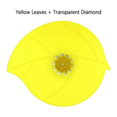 Νέα Silicone Butterfly Leaves Καπάκι φλυτζανιού Πολυτελές ακρυλικό διαμάντι Καπάκια τσαγιού αναρρόφηση σφραγίδα κατά της σκόνης Γυάλινη κεραμική πλαστική κούπα γενικής χρήσης