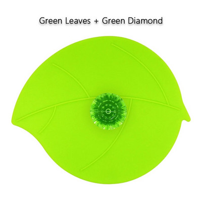 Νέα Silicone Butterfly Leaves Καπάκι φλυτζανιού Πολυτελές ακρυλικό διαμάντι Καπάκια τσαγιού αναρρόφηση σφραγίδα κατά της σκόνης Γυάλινη κεραμική πλαστική κούπα γενικής χρήσης