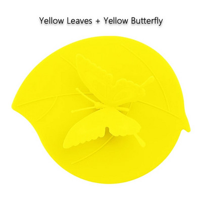 Νέα Silicone Butterfly Leaves Καπάκι φλυτζανιού Πολυτελές ακρυλικό διαμάντι Καπάκια τσαγιού αναρρόφηση σφραγίδα κατά της σκόνης Γυάλινη κεραμική πλαστική κούπα γενικής χρήσης