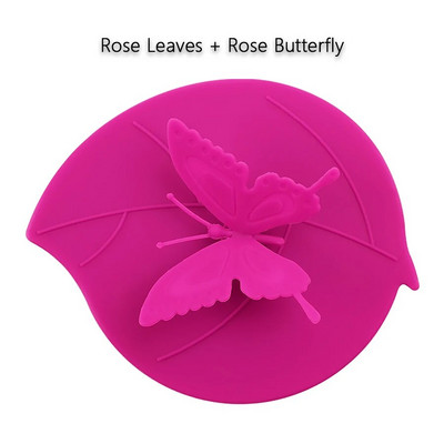 Νέα Silicone Butterfly Leaves Καπάκι φλυτζανιού Πολυτελές ακρυλικό διαμάντι Καπάκια τσαγιού αναρρόφηση σφραγίδα κατά της σκόνης Γυάλινη κεραμική πλαστική κούπα γενικής χρήσης