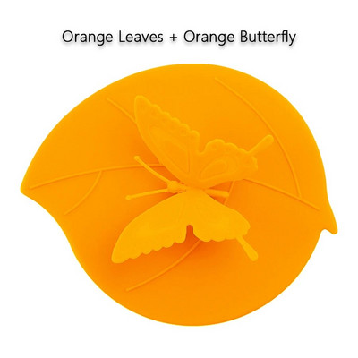 Νέα Silicone Butterfly Leaves Καπάκι φλυτζανιού Πολυτελές ακρυλικό διαμάντι Καπάκια τσαγιού αναρρόφηση σφραγίδα κατά της σκόνης Γυάλινη κεραμική πλαστική κούπα γενικής χρήσης
