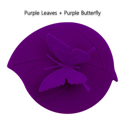 Νέα Silicone Butterfly Leaves Καπάκι φλυτζανιού Πολυτελές ακρυλικό διαμάντι Καπάκια τσαγιού αναρρόφηση σφραγίδα κατά της σκόνης Γυάλινη κεραμική πλαστική κούπα γενικής χρήσης