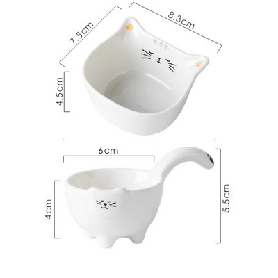 1/2 БР. Керамична чиния за сос с дръжка Симпатичен съд за подправки за заек Котка Купа за потапяне за суши Сервираща чиния за закуски Кухненски консумативи