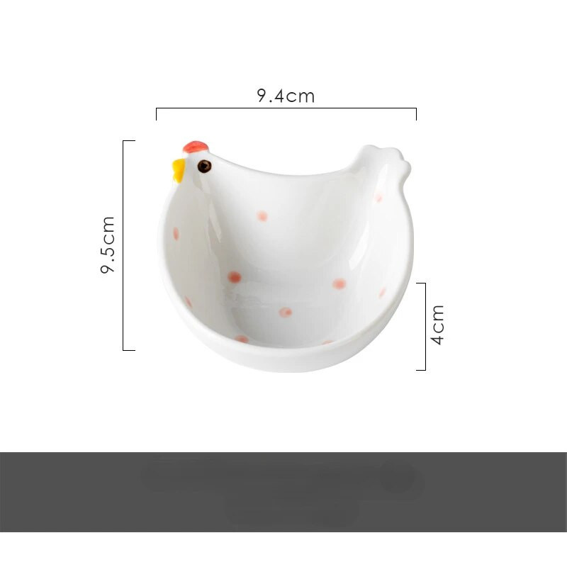 1/2 db kerámia szószos edény fogantyúval Aranyos nyúlmacska fűszeres edény Sushi mártogatótál tálaló nassolnivaló Konyhai kellékek