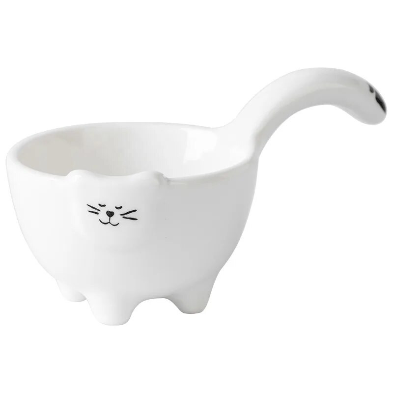 1/2 db kerámia szószos edény fogantyúval Aranyos nyúlmacska fűszeres edény Sushi mártogatótál tálaló nassolnivaló Konyhai kellékek