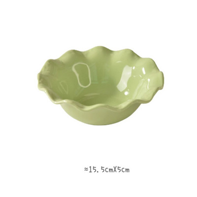 Керамика Творческа дантелена купа Десертна купа Домашни момичета Сърце Купа с ориз Купа за салата Цветна глазура Керамични съдове