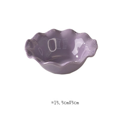 Керамика Творческа дантелена купа Десертна купа Домашни момичета Сърце Купа с ориз Купа за салата Цветна глазура Керамични съдове