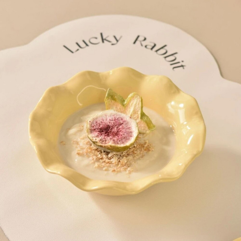 Kerámia Kreatív csipke tál Desszerttál Otthon Lányok Szív Rizstál Saláta Tál Színes Máz Kerámia étkészlet