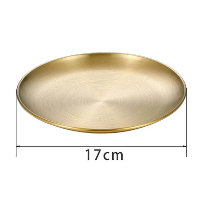 Плоча от неръждаема стомана Подреждаща се тава за съхранение на съдове за хранене Кръгла метална чиния за хранене за кухня Хотел Ресторант Десерт Къмпинг