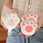 Πιάτο Γεύσης Ιαπωνικού Cute Cat`s Paw Πιάτο επιδόρπιο κινουμένων σχεδίων Πιάτο με σάλτσα φρούτων σόγιας Μπολ Πιάτα οικιακής χρήσης