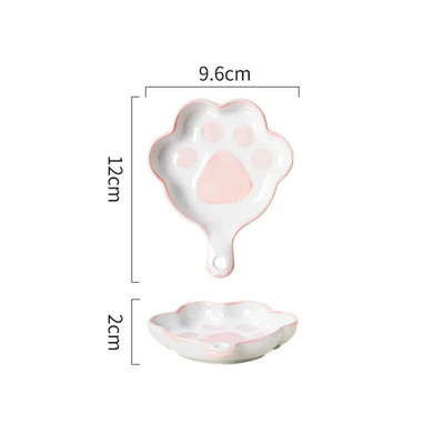 Ястие с вкус на японска сладка котешка лапа Керамична анимационна десертна чиния Ястие с ястие от соев плодов сос Купа за подправки Домакински чинии за потапяне