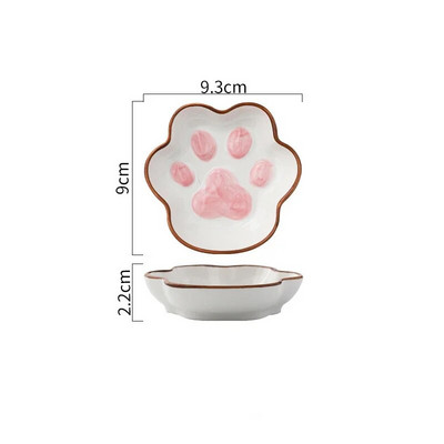 Ястие с вкус на японска сладка котешка лапа Керамична анимационна десертна чиния Ястие с ястие от соев плодов сос Купа за подправки Домакински чинии за потапяне