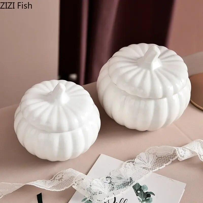 Kreatív sütőtök kerámia tál fedővel Hotel Étterem Fagylaltos desszerttál Levestál Nordic Otthoni Konyha Fehér étkészlet