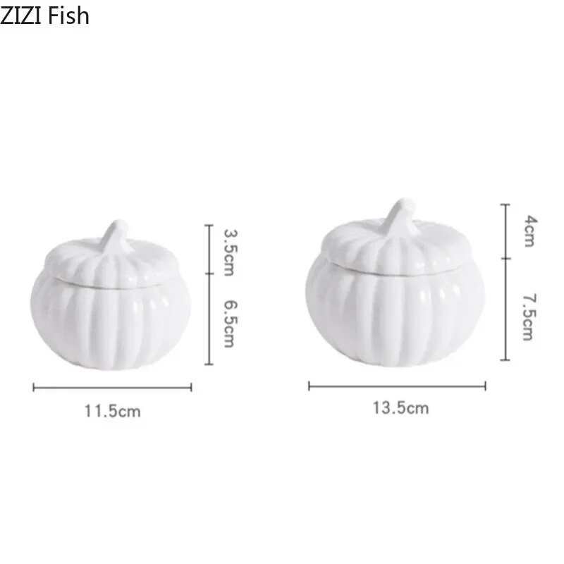 Kreatív sütőtök kerámia tál fedővel Hotel Étterem Fagylaltos desszerttál Levestál Nordic Otthoni Konyha Fehér étkészlet