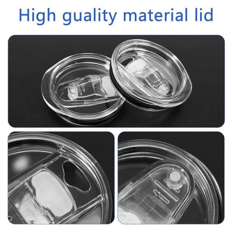 6 db Tight Tumbler kupak műanyag pohársapka, kiömlésálló átlátszó pohár fedőkészlet, mosogatógépben mosható 20 oz vékony, rozsdamentes acél pohár