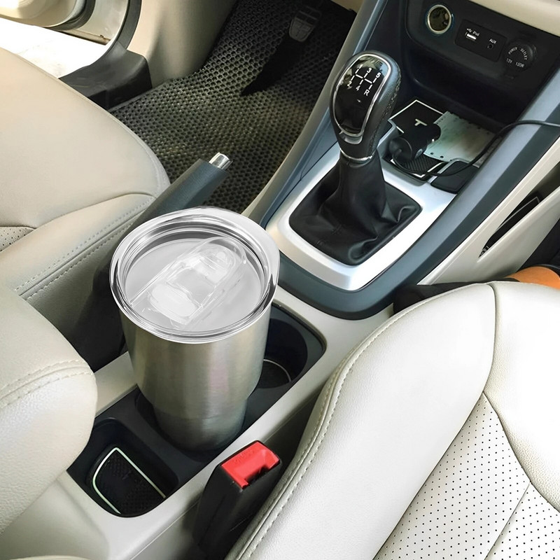 6 db Tight Tumbler kupak műanyag pohársapka, kiömlésálló átlátszó pohár fedőkészlet, mosogatógépben mosható 20 oz vékony, rozsdamentes acél pohár