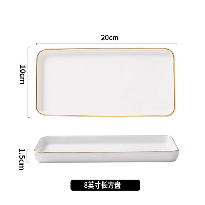 Порцеланови чинии за риба със златни рамки Креативна чиния за вечеря във формата на риба Задушена риба Ресторант Домашен кухненски сервиз