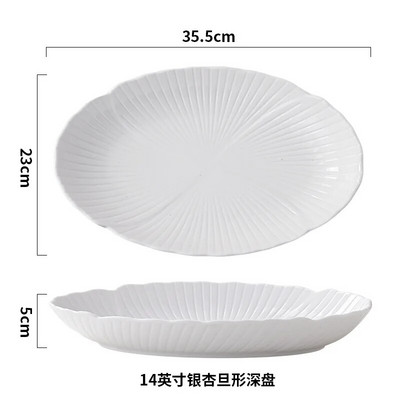 Порцеланови чинии за риба със златни рамки Креативна чиния за вечеря във формата на риба Задушена риба Ресторант Домашен кухненски сервиз