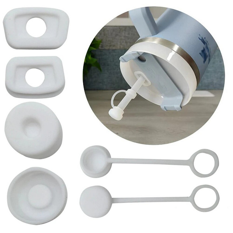 6db vizespalack szalmafedeles kupak szivárgásgátló újrahasználható szilikon szalmakupak dugó Mosható porálló vizes palack tartozékok