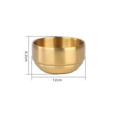 Двойна купа за ориз от неръждаема стомана 304 Купа за супа Купа за ориз на пара против изгаряне Детска малка купа за корейска кухня