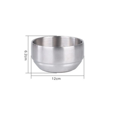 Двойна купа за ориз от неръждаема стомана 304 Купа за супа Купа за ориз на пара против изгаряне Детска малка купа за корейска кухня