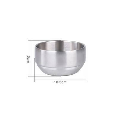 Двойна купа за ориз от неръждаема стомана 304 Купа за супа Купа за ориз на пара против изгаряне Детска малка купа за корейска кухня