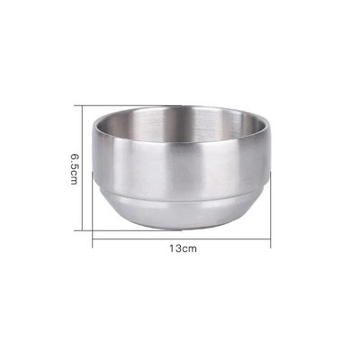 Двойна купа за ориз от неръждаема стомана 304 Купа за супа Купа за ориз на пара против изгаряне Детска малка купа за корейска кухня