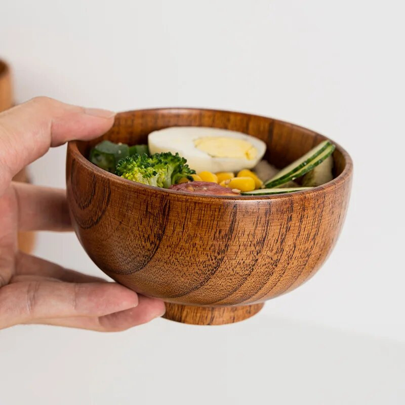 Japán ramen tál fa instant tésztás rizstál Étterem Fa étkészlet Kreatív miso levestál
