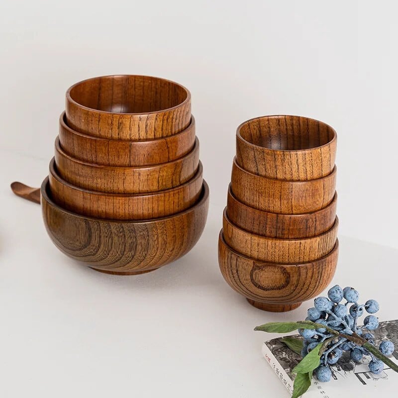 Japán ramen tál fa instant tésztás rizstál Étterem Fa étkészlet Kreatív miso levestál