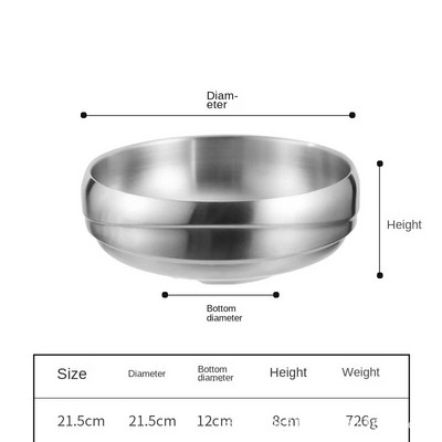 Корейска вода Ripple 304 неръждаема стомана Купа за студена юфка Двойна стена Вакуумна изолация Японска купа Ramen Купа за салата Купа за плодове