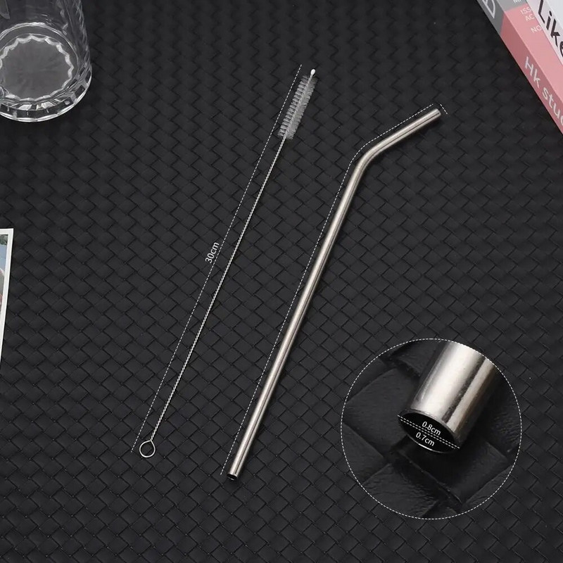 1 db Újrafelhasználható rozsdamentes acél szívószálak egyenes hajlított szívószálak vákuumpohár Themos Cup szívószál Stanleyhez 30 oz 40 oz Tyeso csésze